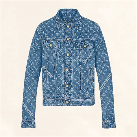 supreme coat lv|supreme louis vuitton denim jacket.